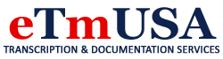eTm USA Transcription and Documentation Services Logo